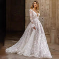spring/summer new european and american style wedding dresses & evening gowns for cross-border e-commerce – -ready sexy lace long-sleeve dresses