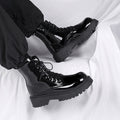 Boots for men 2026new arrivalspring black british style fan motorcycle workwear boots high-top soft leather waterproofcasual leather boots