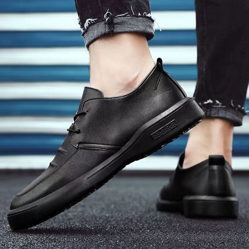 New arrival business formal leather shoes men's casual wedding groom british heightening summer breathable youth round toe men's shoes