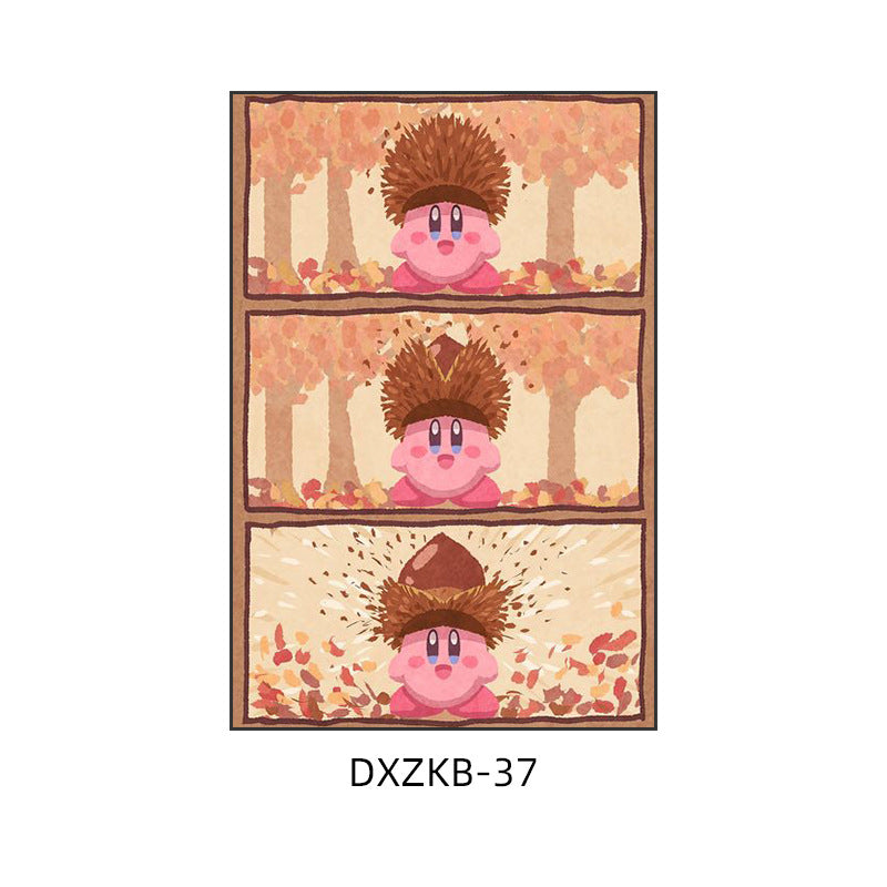 Star Kirby decorative painting pink girl bedroom children's room hanging painting cartoon animation cute princess bedside mural