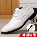 Genuine soft leather men's dress shoes - new spring/autumn collection - business formal leather shoes for men - korean style soft leather pointed toe - british style mid-aged wedding shoes