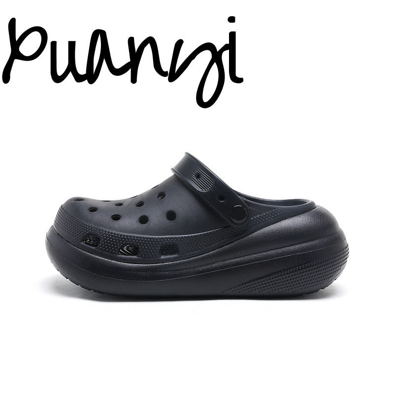 Bone white bouquet puff shoes flower clogs thick sole 6cmclassystereo spring and summer new arrival beach shoes outwear