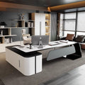 Accessible luxury paint desk casual creative classy president boss desk fashionwhite manager supervisor desk and chair combination