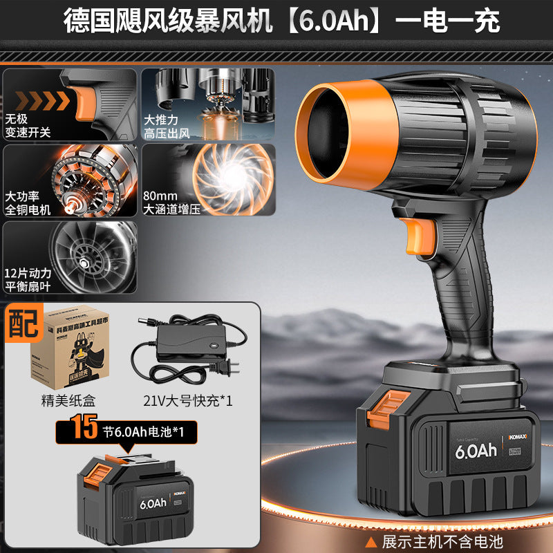 High-power industrial-grade blower with turbine fan – powerful air blower for dust, leaves, and snow removal (lithium battery powered)