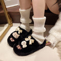 Home casual super popular kitten and small fish fur slippers women's casualnon-slip easy to wear fashioneasiest for match cotton slippers for women