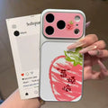 Suitable for apple 17pro mobile phone case hand-painted graffiti pear strawberry homophonic fresh fruit iphone18 soft case