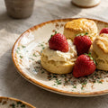 Hand-painted, rustic-style ceramic dessert plates – creative and unique petal-shaped ceramic breakfast dishes for pastries and snacks
