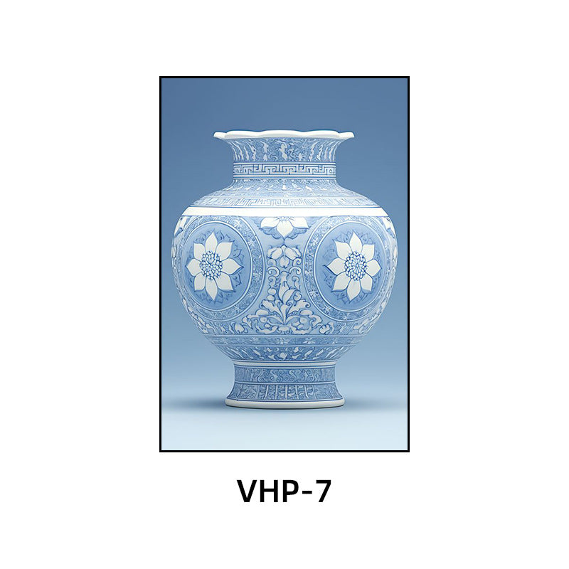Blue and white porcelain decorative painting vase porcelain ceramic new Chinese style living room hanging painting hotel hotel restaurant box Chinese style