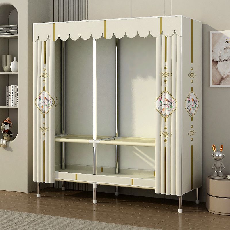 Simple wardrobe assembly steel pipe thickenedthickened home rental bedroom fabric steel frame storage steel pipe wardrobe