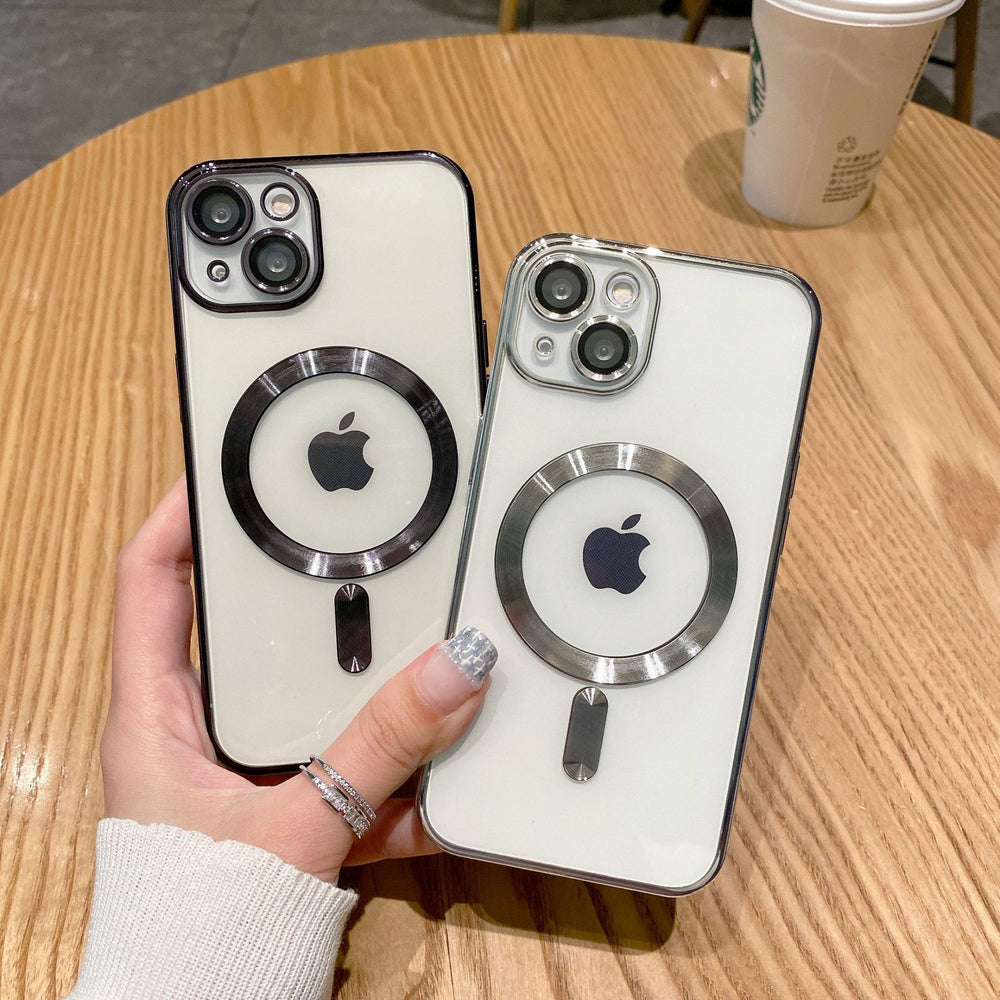Suitable for iphone 17 electroplated magnetic cd texture lens film 16 phone case apple 15 magnetic full coverage protective case 14