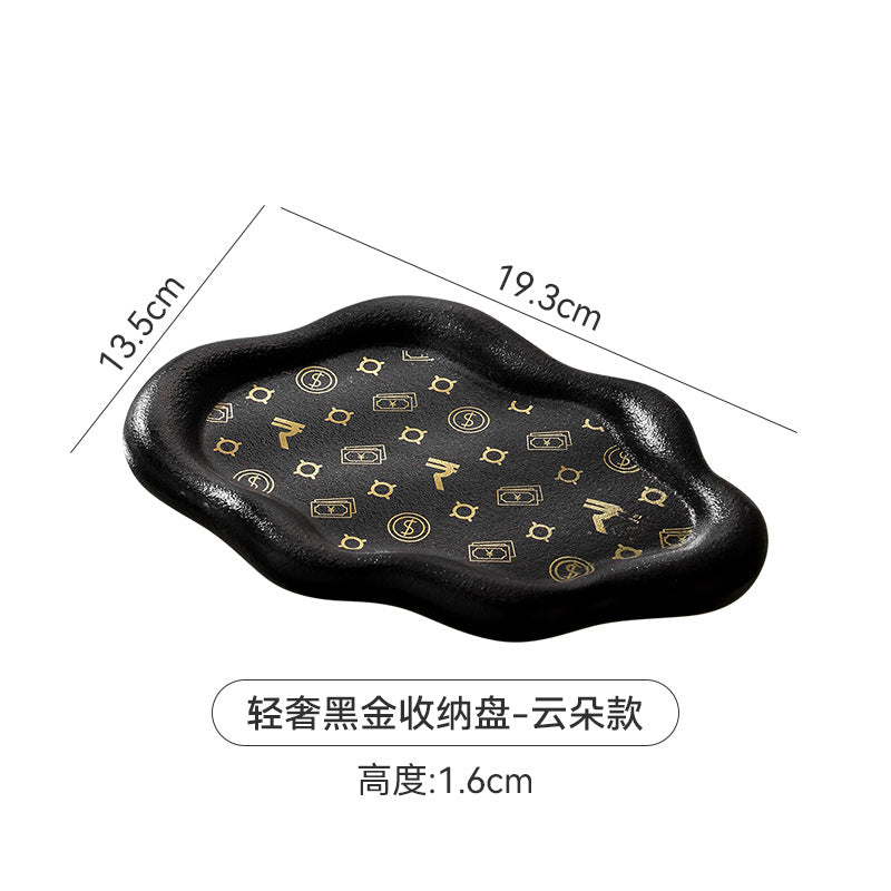 Byron ins electroplated silver tray photo props jewelry storage tray display tray accessible luxury ceramic jewelry ornaments
