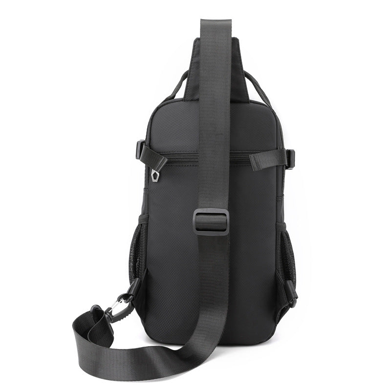 HAOSHUAI new men's breast bag simple shoulder messenger bag multi-functional trendy brand oblique backpack trendy messenger bag