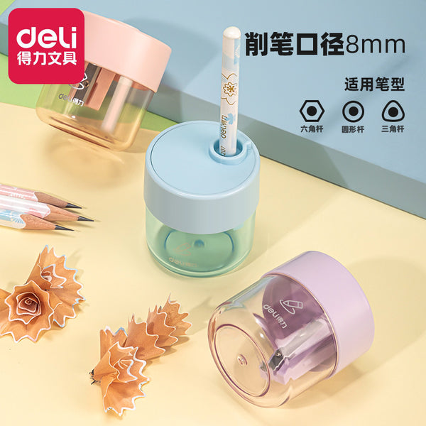 Deli VB151 single hole pencil sharpener, pencil sharpener, learning stationery, primary school student pencil sharpener, children's pencil sharpener wholesale