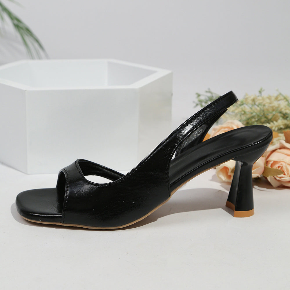 2026 summer new arrivals: european and american minimalist open-back open-toe high heel sandals - stylish and chic square toe roman stiletto sandals