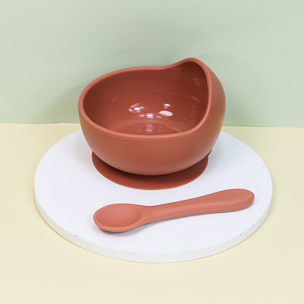 Silicone utensil set, baby food bowl, infant bowl, baby spoon, food-grade silicone bowl, baby bowl, maternity and baby supplies