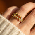 Popular copper inlaid zirconium letter ring for women, niche accessible luxury, versatile, open, adjustable, non-fading jewelry