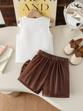 cross-border girls' fashion: european & american style floral solid top + irregular bowknot beaded leather skirt