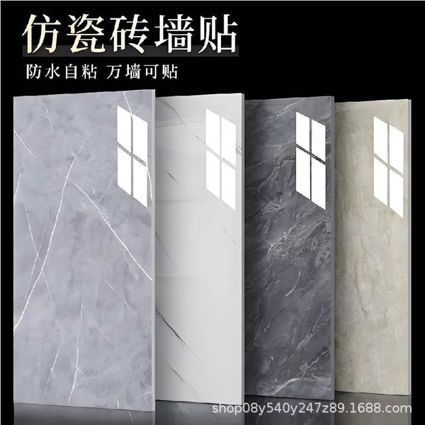 Imitation ceramic tile self-adhesive wall sticker aluminum plastic panel hard decoration sticker wallpaper bathroom waterproof bathroom sticker wallboard decorative sticker