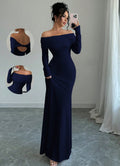 Export 2025 spring women's one-shoulder ruched bodycon fashionable elegant bodycon long evening gown dress