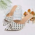 Export cross-border french polka dot pointed toe high-heeled sandals women's summer outer wear flip-flops women's shoes one piece dropshipping wholesale