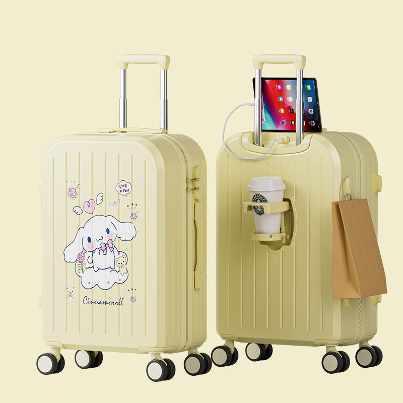 New cartoon pattern printed trolley case 20 inch boarding case multi-functional suitcase universal wheel lightweight password case