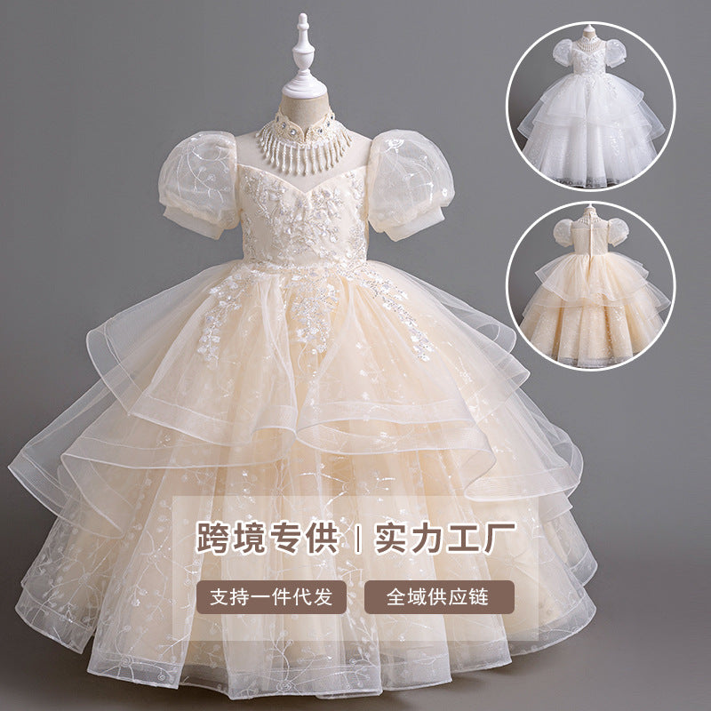 Yimingwei fashionnew arrivalgirl princess dress flower girl wedding kids tutu skirt baby girl baby first birthday dress