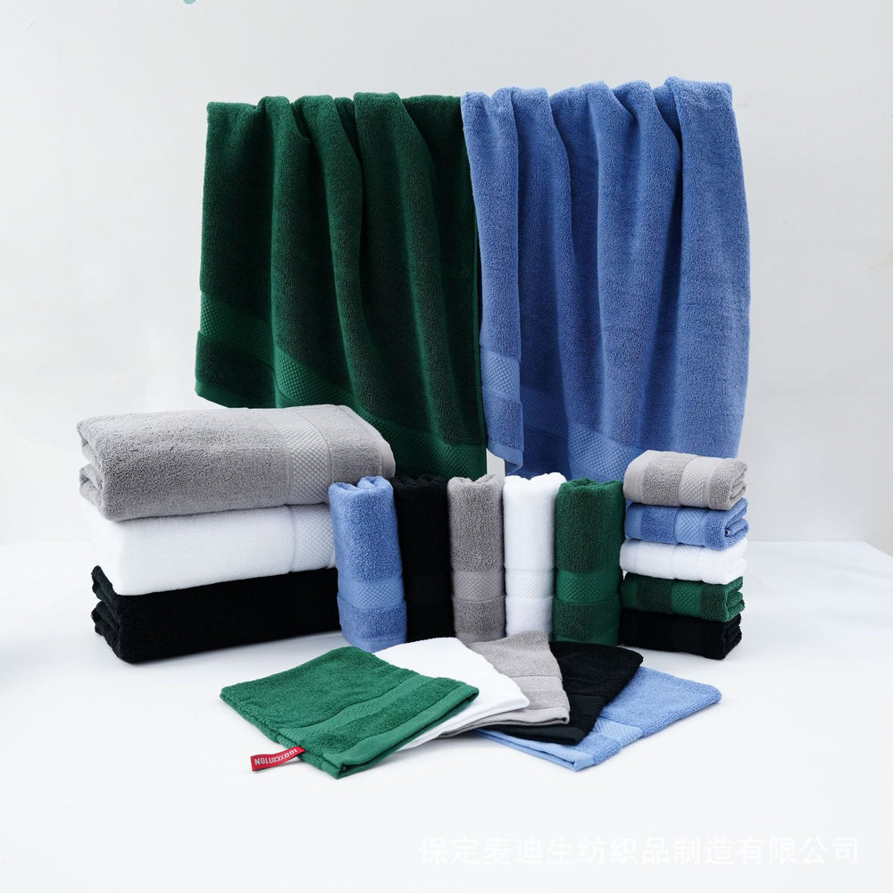 Pure cotton black towel bath towel square towel combination soft water-absorbent thickened hair sticker code amazon hot-selling bath towel