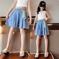 Girls' shorts summer pants kids summer pants outerwear  new girls' tencel lightweight capri pants
