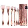 Sujilian xiaomanyao electroplated gold 10-piece set of makeup brushes, full set of soft bristles, loose powder, blush makeup brushes
