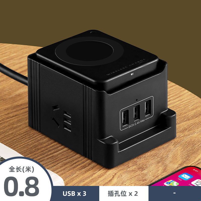Smart wireless charging usb socket board multifunctional power strip multi-orifice wiring board with long cable multi-position power strip socket