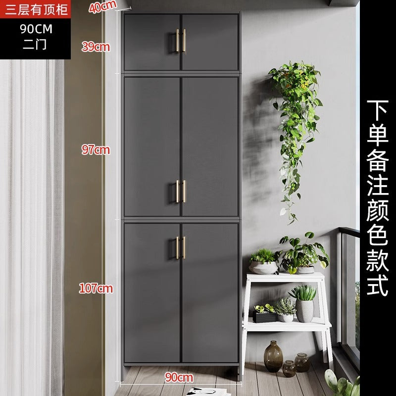 Space Aluminum Balcony Locker Sunscreen Wardrobe Large Capacity Cabinet Sundries Storage Cabinet Locker Shoe Cabinet Side Cabinet