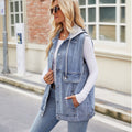 European and american cross-border  new denim vest tank top summer fashion trendy denim sleeveless vest women's trend
