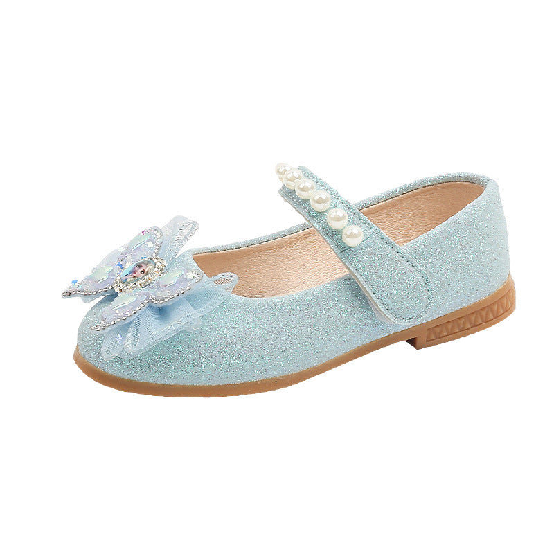 Girls' leather shoes - princess style - new spring/autumn  collection - soft sole performance shoes for little girls - non-slip flats for babies