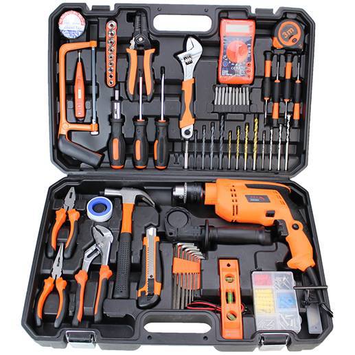 Impact drill toolbox set Household hand electric drill 13mm electric drill Household combination Hardware set Electrical auto repair