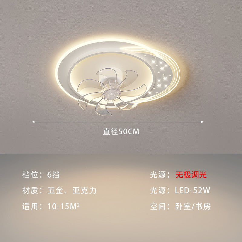 Living room fan light simple modern 2025 new creative led net red light bedroom chandelier ceiling fan lighting
