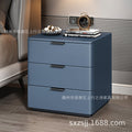Bedside cabinet popular douyin new arrival leather art simple modern solid wood room master bedroom wholesale rock slab countertop