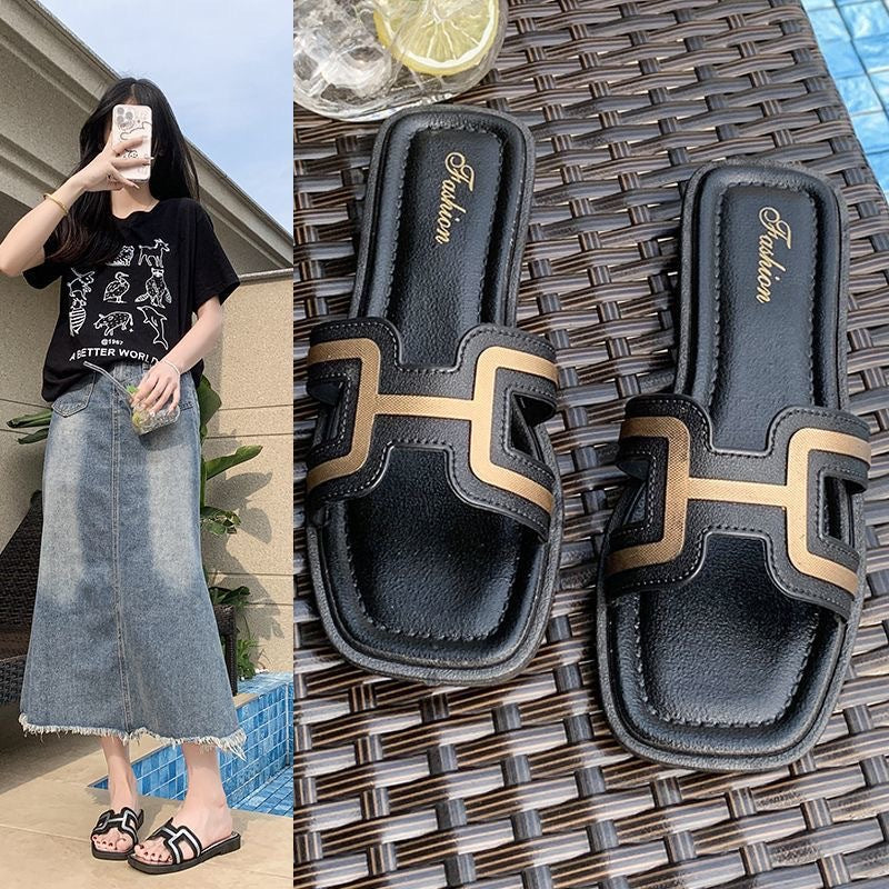 2025 new one-strap slippers: summer home flat slippers, women's beach sandals, sweet & stylish fashion slides
