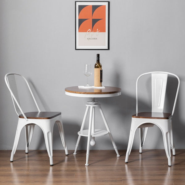 Nordic milk tea shop lifting solid wood small round table modern simplicity, bar, cafe casual wrought iron table and chair combination