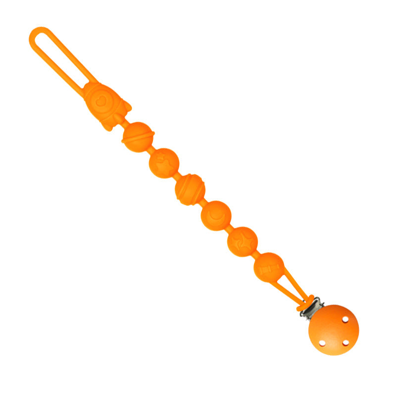 Baby food grade silicone anti-drop chain gnawing tooth glue anti-drop bracelet beech anti-drop pacifier clip baby pacifier chain