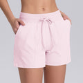 New solid color drawstring pocket yoga training tight yoga shorts high elasticity sports running fitness capri pants for women