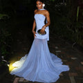European and american cross-border women's fashion:  summer new arrivals - sexy and elegant bandeau bodycon pleated maxi dress