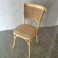 17 holes-rope back-rattan seat board-wood color