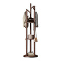 Accessible luxury solid wood coat rack, rotatable clothes rack, floor-standing bedroom for home office, non-occupying storage rack