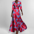 european and american cross-border women's fashion: new summer collection - sexy deep v-neck printed bodycon mini dress