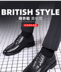 Men's leather shoes - new spring/autumn collection: textured leather, business casual, british style, korean design, perfect for work, groom, and weddings