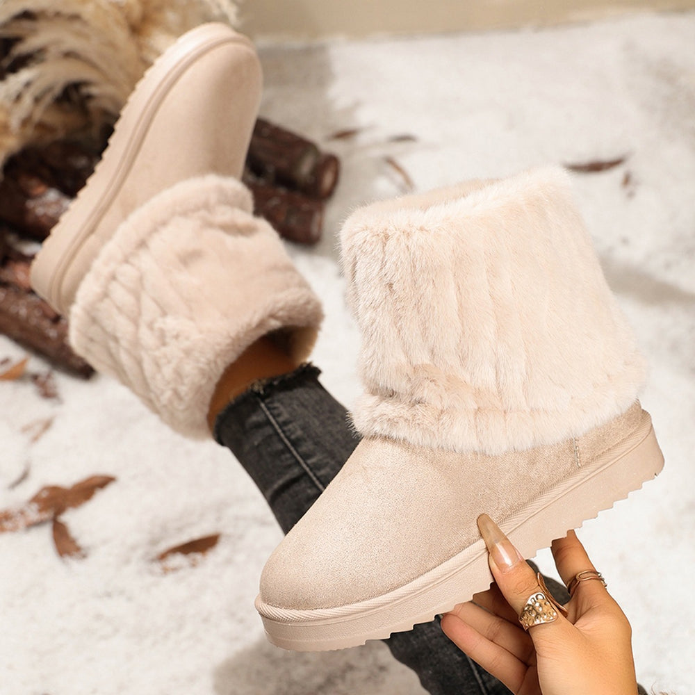 Exportfashionplus size cuffed stuffed mouth thick sole snow boots for women winternew arrivalfleece-linedthickened slip-on cotton boots