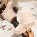 Exportfashionplus size cuffed stuffed mouth thick sole snow boots for women winternew arrivalfleece-linedthickened slip-on cotton boots