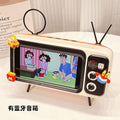 Vintage tv speaker - cute cartoon bluetooth speaker with phone stand - perfect for students & streaming