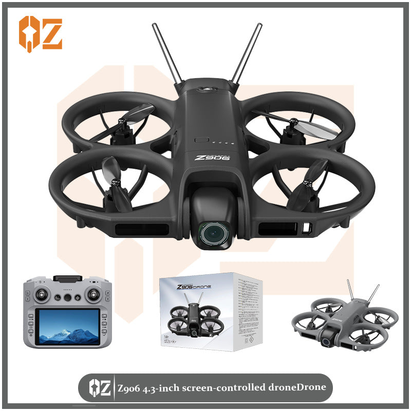 z906 drone with 4.3inch screen control, strong magnetic all-inclusive anti-collision optical flow hd aerial photography remote control aircraft