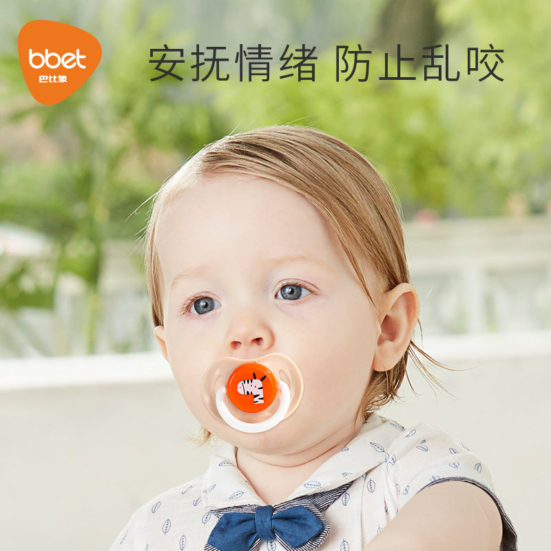 Pacifier soft silicone newborn baby comfort handy gadget sleep type artificial breast milk baby pacifier anti-drop chain